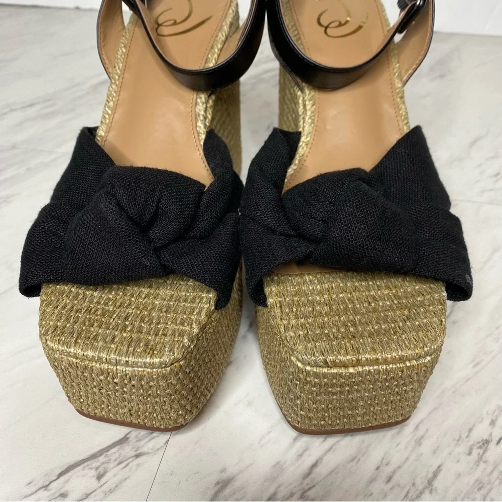 Sam Edelman Theresa Espadrille Platform Square Toe Heeled Sandal 9 1/2 M